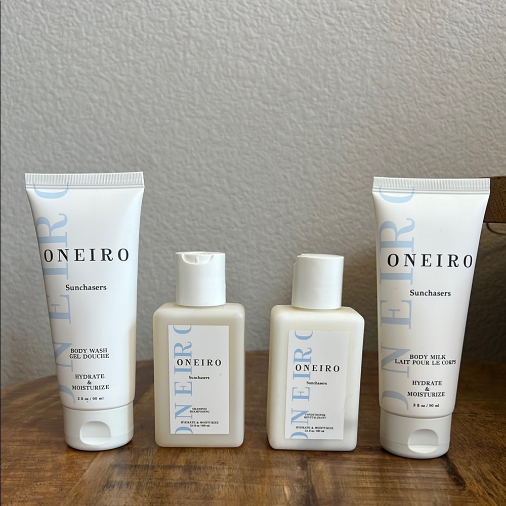 ONEIRO Travel Bath Skincare Set Hydrate & Moisturize NEW 4 piece